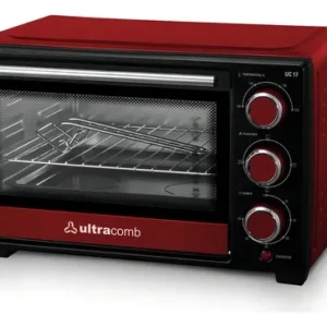 Horno Eléctrico De Mesa Ultracomb Uc-17 17litros Color Rojo/negro 1280w Con Bandeja Y Rejilla