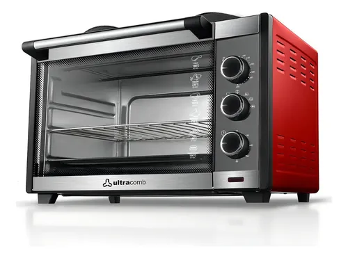 Horno Eléctrico De Mesa Ultracomb Uc-45acn 45 Lts Rojo Doble Anafe Superior
